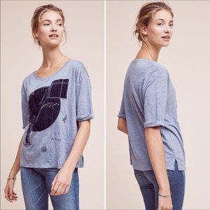akemi kin anthro linen velvet tee